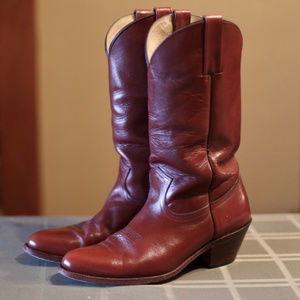 Vintage Frye Oxblood Cowboy Boots Size 12